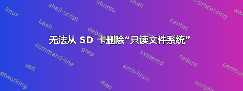 无法从 SD 卡删除“只读文件系统”