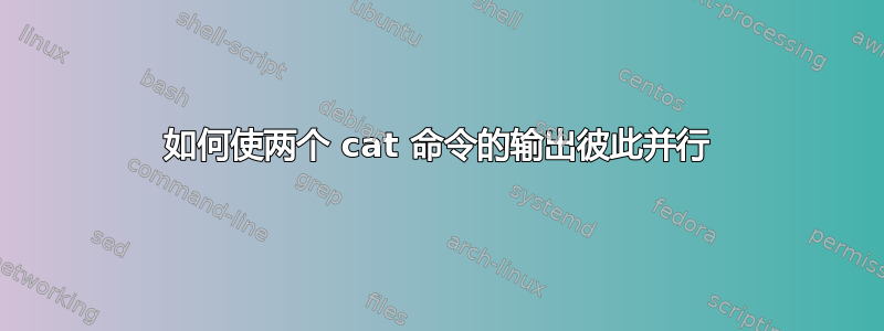 如何使两个 cat 命令的输出彼此并行