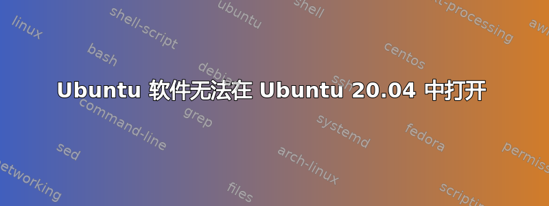 Ubuntu 软件无法在 Ubuntu 20.04 中打开