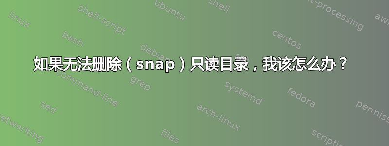 如果无法删除（snap）只读目录，我该怎么办？