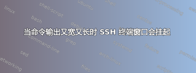 当命令输出又宽又长时 SSH 终端窗口会挂起