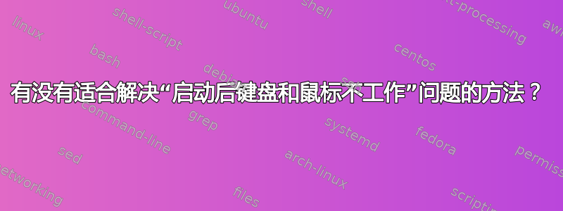 有没有适合解决“启动后键盘和鼠标不工作”问题的方法？