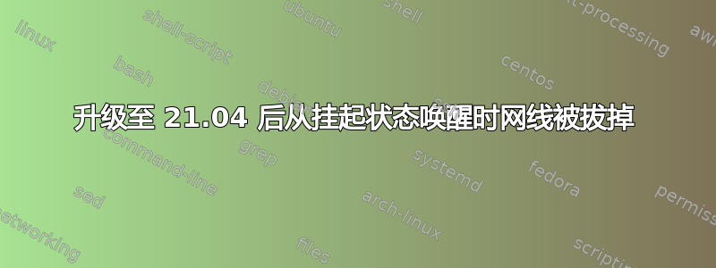 升级至 21.04 后从挂起状态唤醒时网线被拔掉