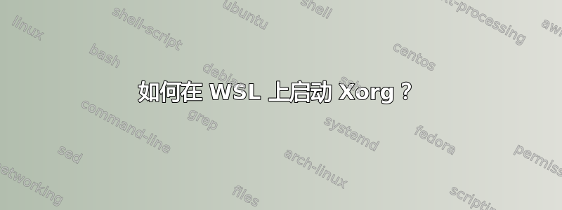 如何在 WSL 上启动 Xorg？