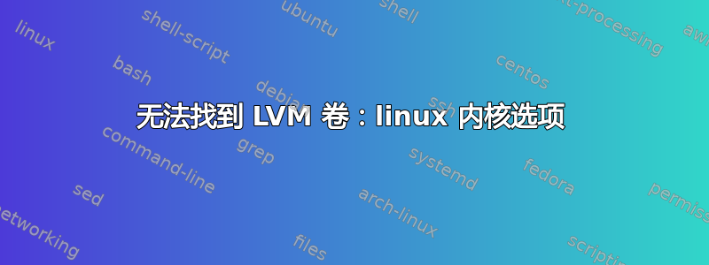 无法找到 LVM 卷：linux 内核选项