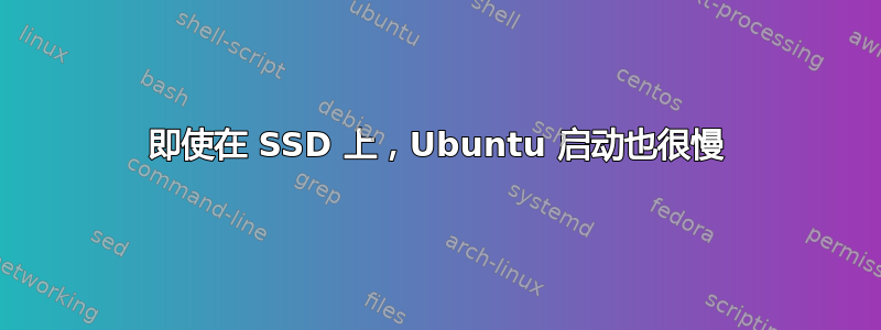 即使在 SSD 上，Ubuntu 启动也很慢