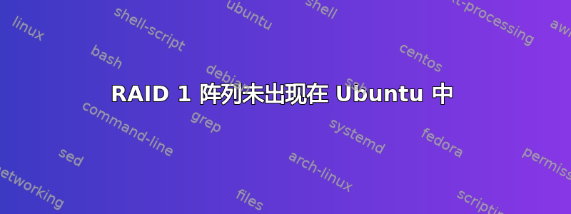 RAID 1 阵列未出现在 Ubuntu 中