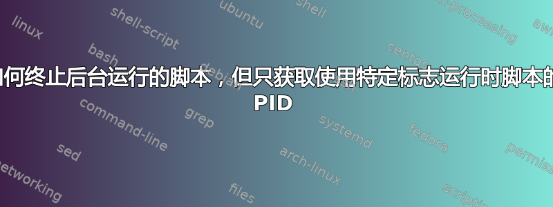 如何终止后台运行的脚本，但只获取使用特定标志运行时脚本的 PID