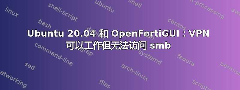 Ubuntu 20.04 和 OpenFortiGUI：VPN 可以工作但无法访问 smb