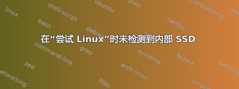 在“尝试 Linux”时未检测到内部 SSD