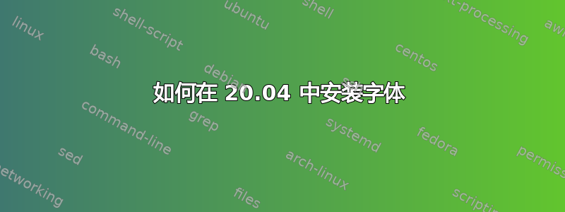 如何在 20.04 中安装字体