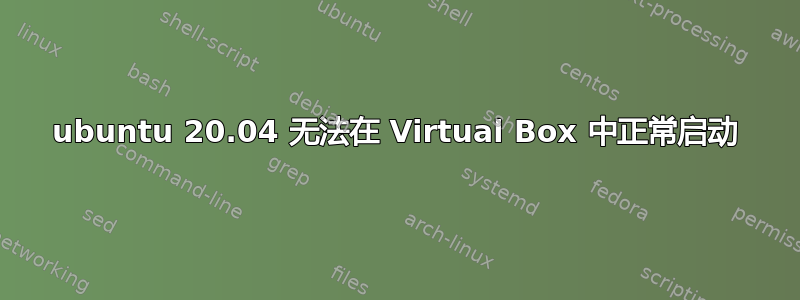 ubuntu 20.04 无法在 Virtual Box 中正常启动