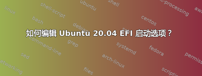 如何编辑 Ubuntu 20.04 EFI 启动选项？