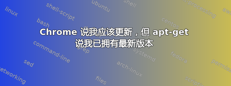 Chrome 说我应该更新，但 apt-get 说我已拥有最新版本