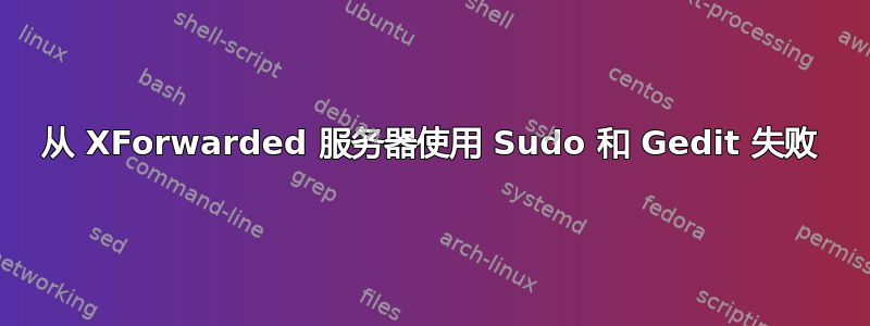 从 XForwarded 服务器使用 Sudo 和 Gedit 失败