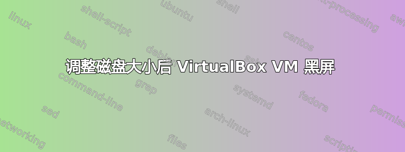 调整磁盘大小后 VirtualBox VM 黑屏