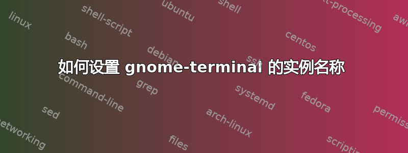 如何设置 gnome-terminal 的实例名称