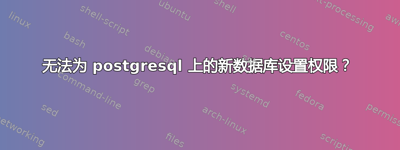 无法为 postgresql 上的新数据库设置权限？