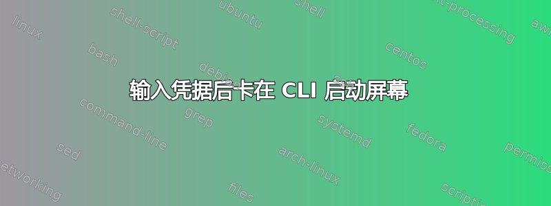 输入凭据后卡在 CLI 启动屏幕 