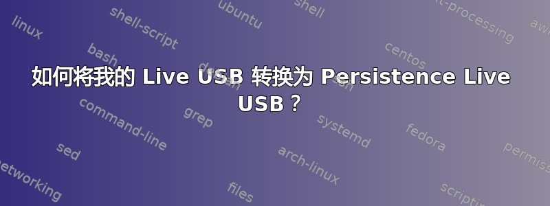 如何将我的 Live USB 转换为 Persistence Live USB？