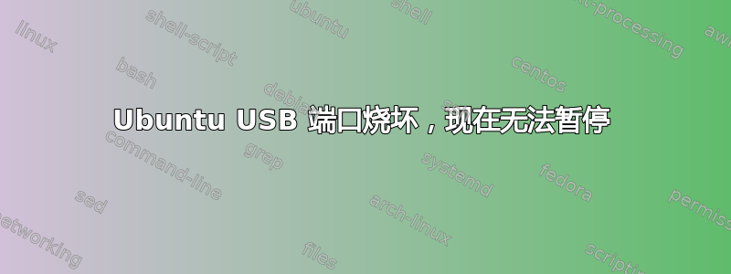 Ubuntu USB 端口烧坏，现在无法暂停