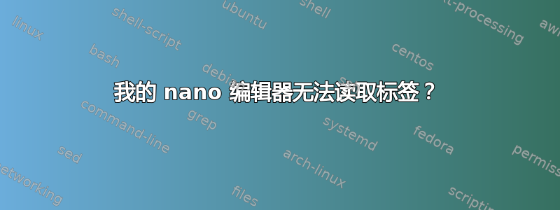 我的 nano 编辑器无法读取标签？