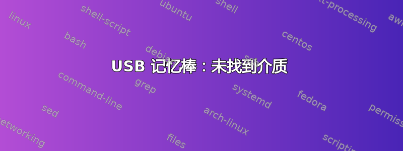 USB 记忆棒：未找到介质