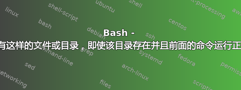 Bash - 没有这样的文件或目录，即使该目录存在并且前面的命令运行正确