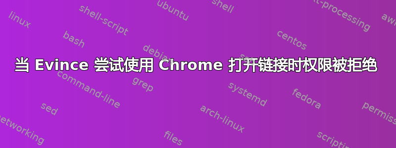 当 Evince 尝试使用 Chrome 打开链接时权限被拒绝