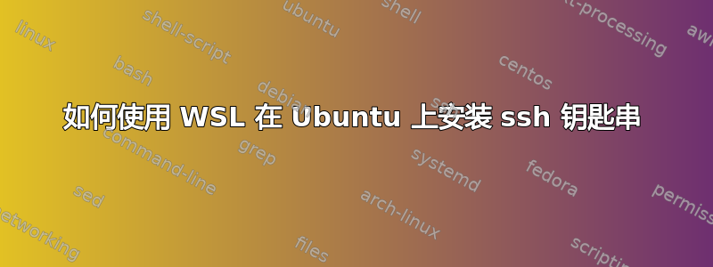 如何使用 WSL 在 Ubuntu 上安装 ssh 钥匙串