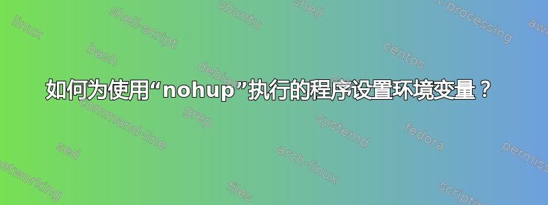 如何为使用“nohup”执行的程序设置环境变量？