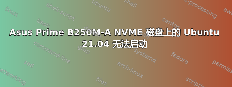 Asus Prime B250M-A NVME 磁盘上的 Ubuntu 21.04 无法启动