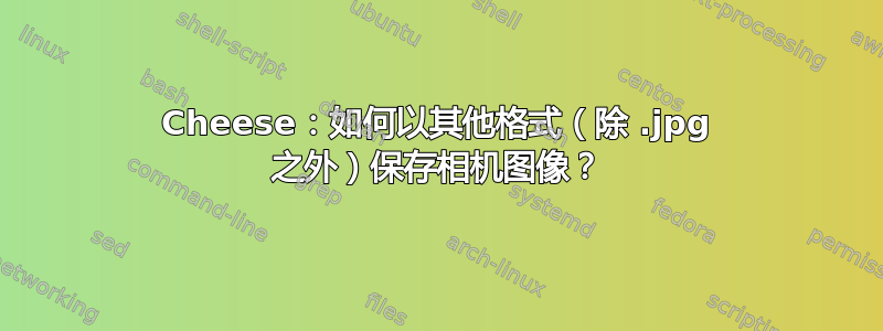 Cheese：如何以其他格式（除 .jpg 之外）保存相机图像？