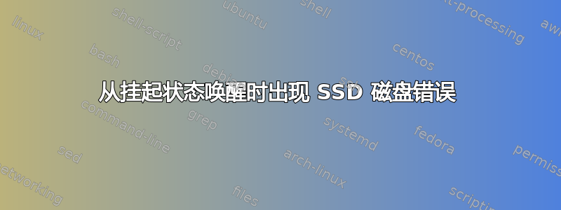 从挂起状态唤醒时出现 SSD 磁盘错误