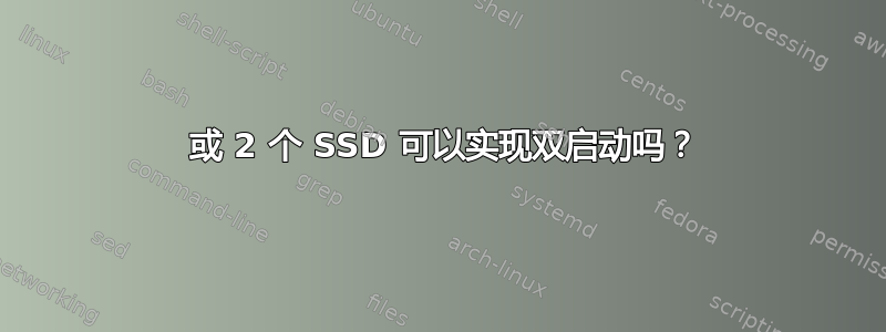 1 或 2 个 SSD 可以实现双启动吗？