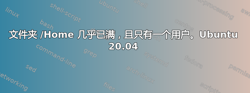 文件夹 /Home 几乎已满，且只有一个用户。Ubuntu 20.04