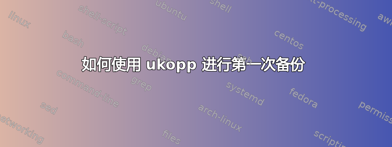 如何使用 ukopp 进行第一次备份