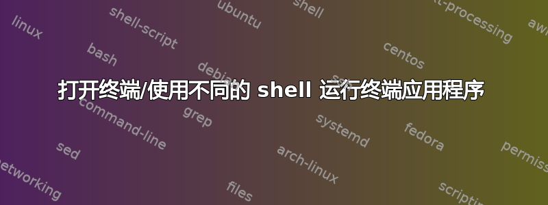 打开终端/使用不同的 shell 运行终端应用程序