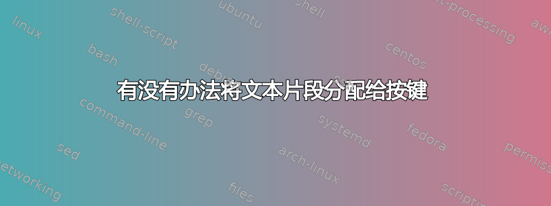 有没有办法将文本片段分配给按键