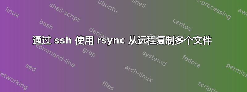 通过 ssh 使用 rsync 从远程复制多个文件