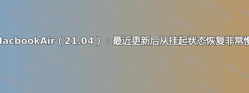 MacbookAir（21.04）：最近更新后从挂起状态恢复非常慢