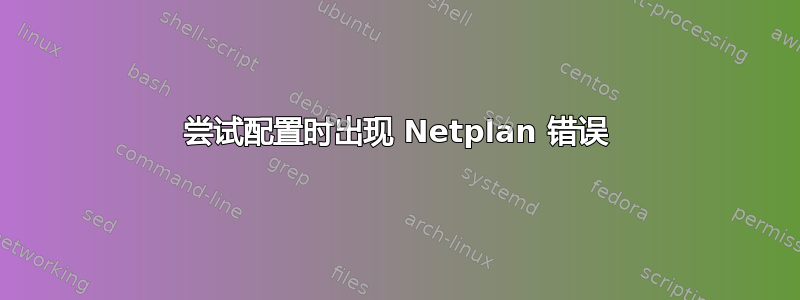 尝试配置时出现 Netplan 错误