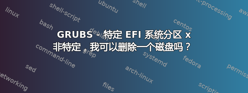 2 GRUBS - 特定 EFI 系统分区 x 非特定，我可以删除一个磁盘吗？