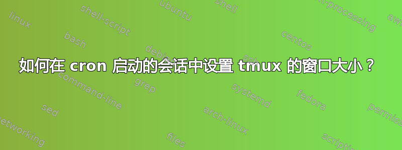 如何在 cron 启动的会话中设置 tmux 的窗口大小？