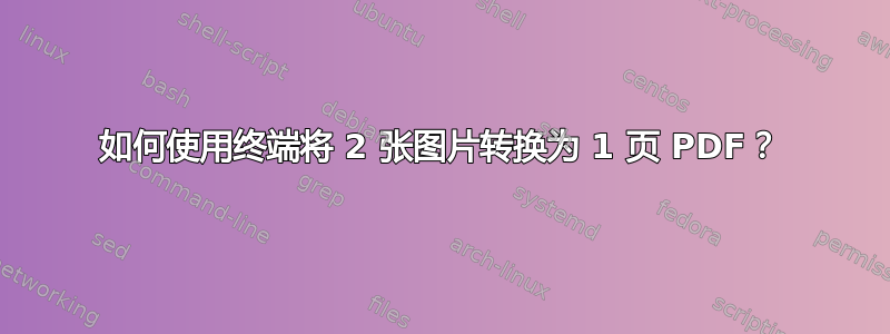 如何使用终端将 2 张图片转换为 1 页 PDF？