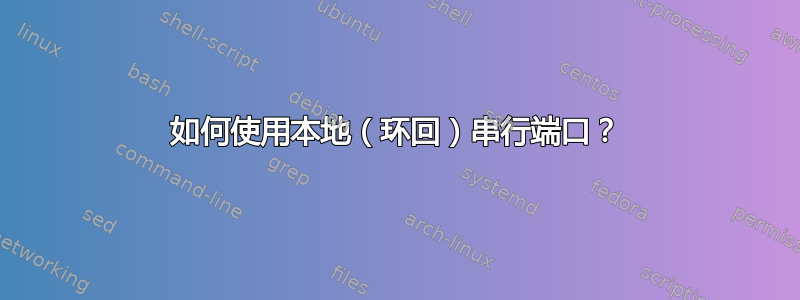 如何使用本地（环回）串行端口？