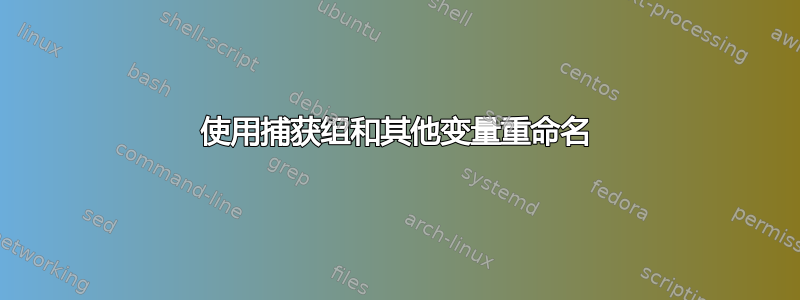 使用捕获组和其他变量重命名