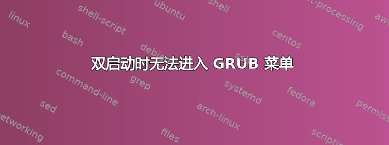 双启动时无法进入 GRUB 菜单