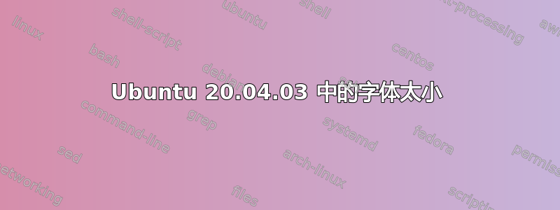 Ubuntu 20.04.03 中的字体太小