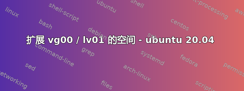 扩展 vg00 / lv01 的空间 - ubuntu 20.04